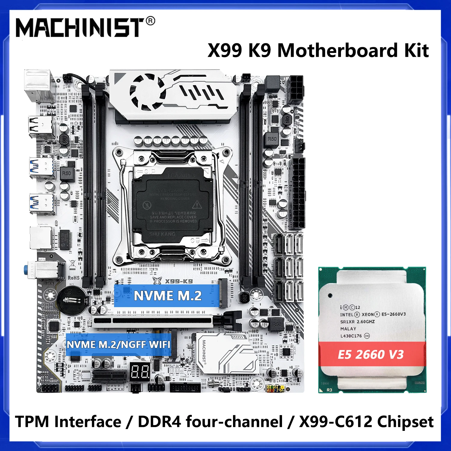 MACHINIST X99 K9 Motherboard Combo with Intel Xeon E5 2650 V3/2660