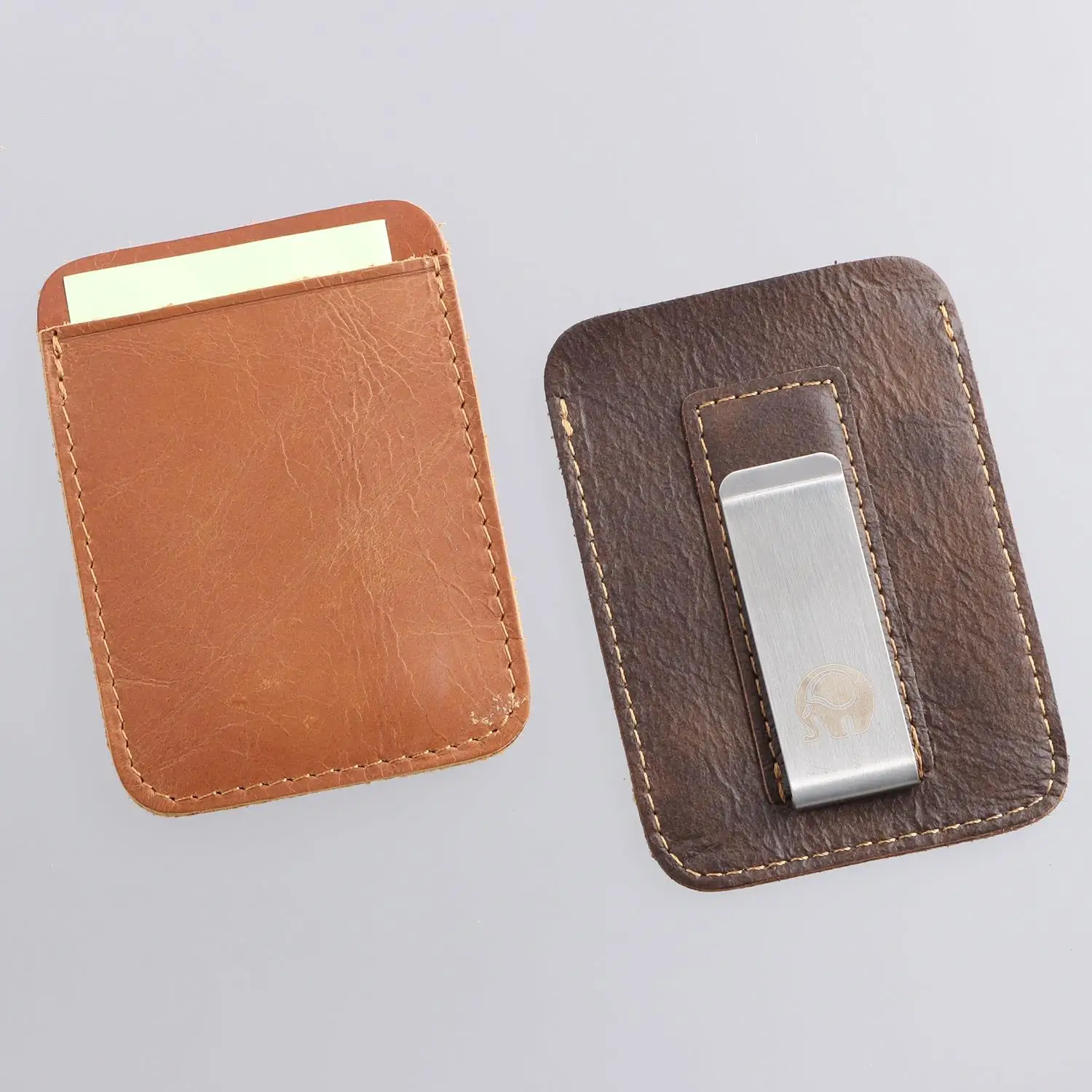 New Genuine Leather Mini Men‘s Wallet High Quality Card Clip Minimalist Wallet Leather Portable Bank Cardholder Wallet For Men