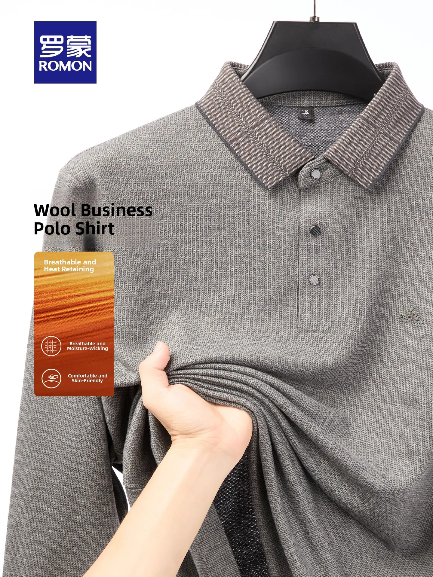 Lormen Men's Long Sleeve  Shirt Casual Cotton Wool Blend Business Casual Top Base Layer Shirt Fall Season Warm Soft Comfo...