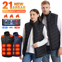 Winter Heated Vest 21 Areas USB Heated Jacket Men Women Heating Vest Thermal Clothing Outdoors Hunting Vest Heating Jacket M-6XL