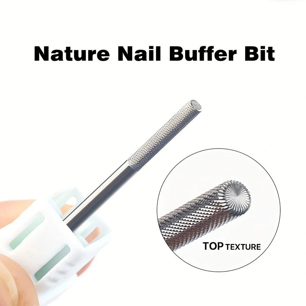 Removedor de cutícula de buffer de broca de unha de carboneto de tungstênio de 3/32”, removedor de gel profissional de rotação bidirecional fino Grit-2XF