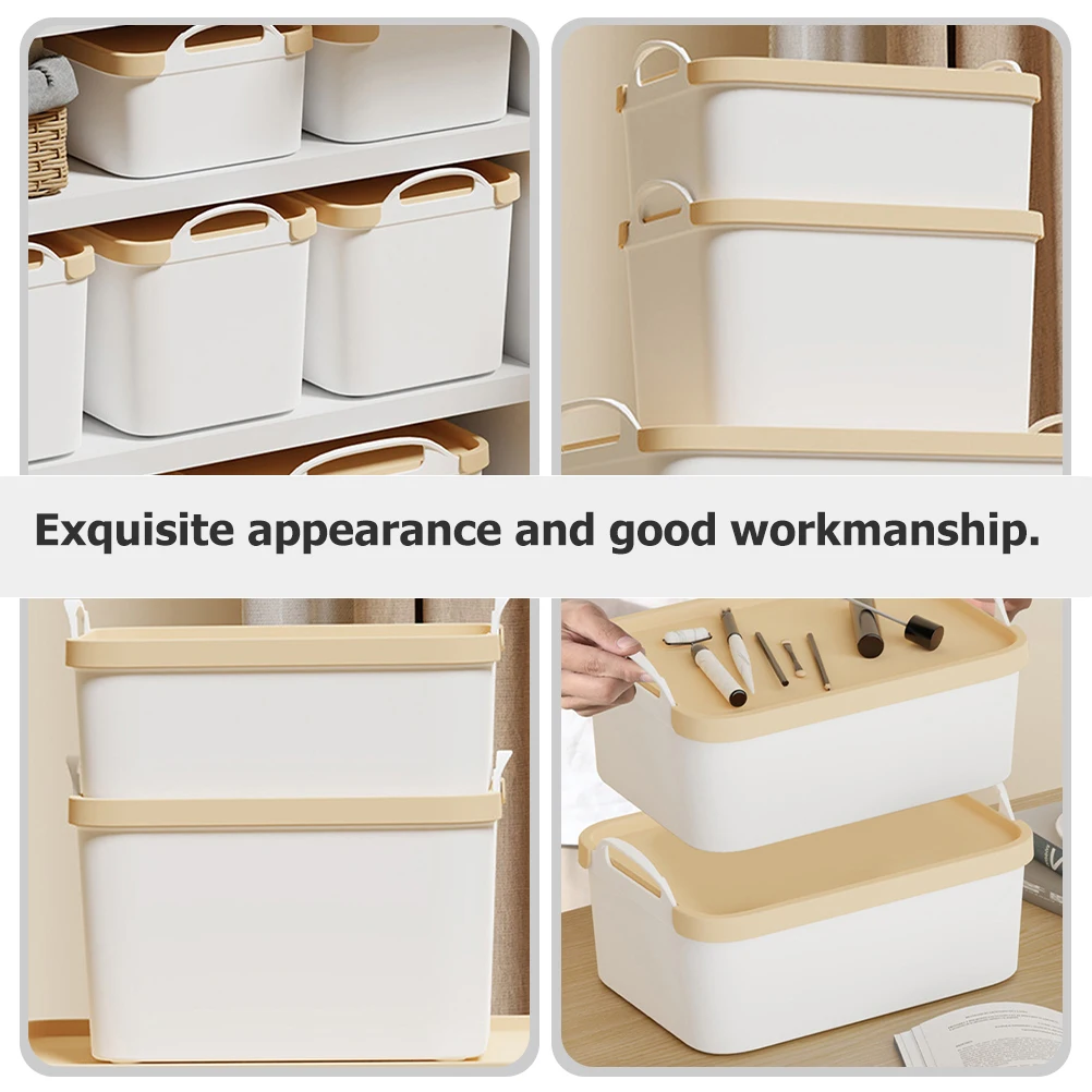 

2Pcs Handheld Boxes Plastic Desktop Organizer Box Desk Organizer School File MultiFunctional Home Office Tidy Bin