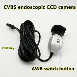 AWB Switch Button 5M Wire OSD Vet Ears Medical CCD Endoscope Camera ENT Inspection Connect To Monitor Teaching Animal Medicine