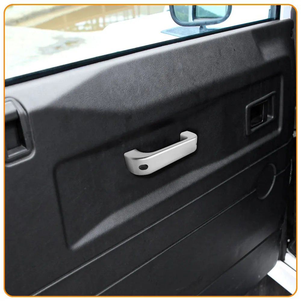 Car Interior Aluminum Alloy black Door Handle Trim for Land Rover Defender 110 90 2008 2009 2010 2011 2012 2013 2014 2015 2016