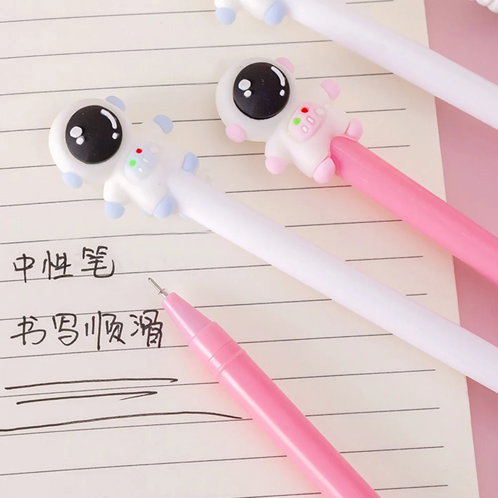 

12Pcs Smooth Gel Writing Pens Cartoon Astronaut Design Comfortable Signature Pens for Students Writing Pen Party Gift Pen