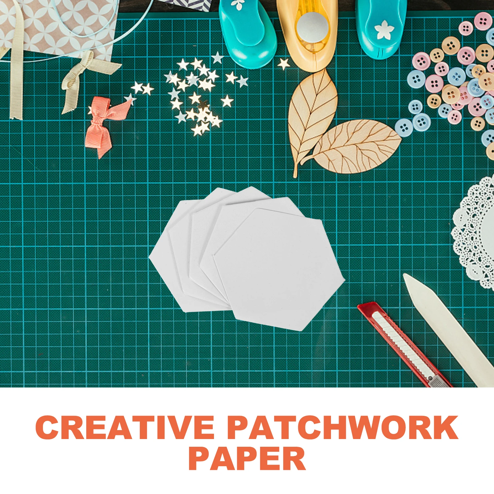 

300Pcs Hexagonal Patchwork Paper Creative Drawing Craft Reusable Patchwork Tool DIY Holiday Decor Handwork Hexagonal Paper