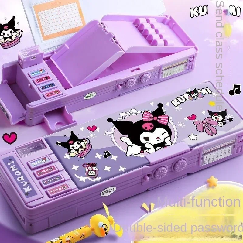 Cartoon Kuromi cute primary school password lock stationery box kawaii girls pencil case school supplies gift wholesale