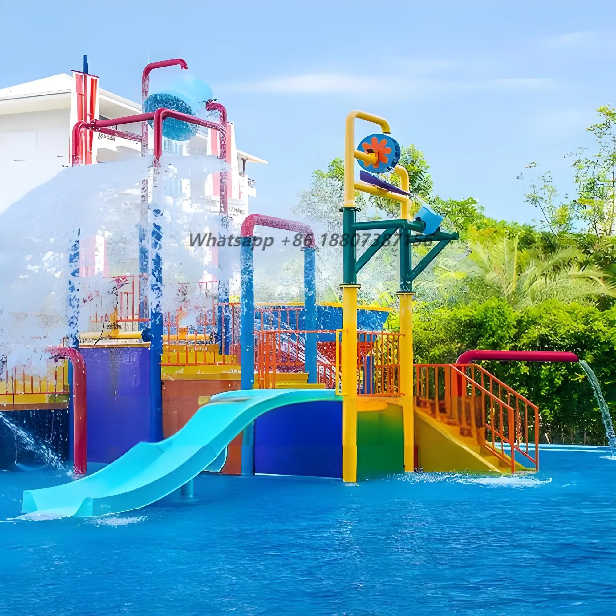 

China Amusement Park Equipment Manufacturers Outdoor Large Water Slide Park Custom Fiberglass Slide