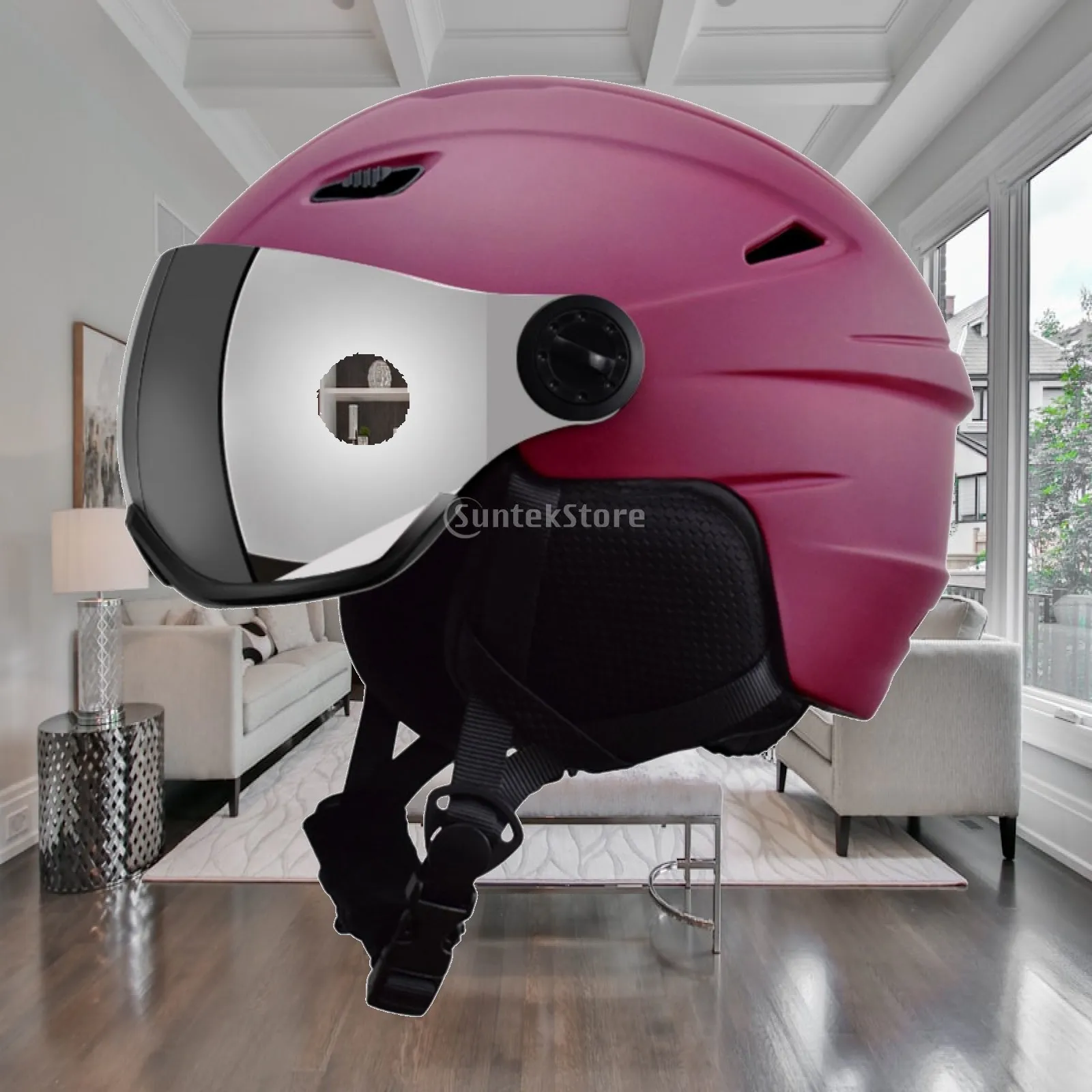 Ski Headgear with Visor Snowboard Helmet Protective Gear Ventilated Shell for Intense Runs Comfortable Padding