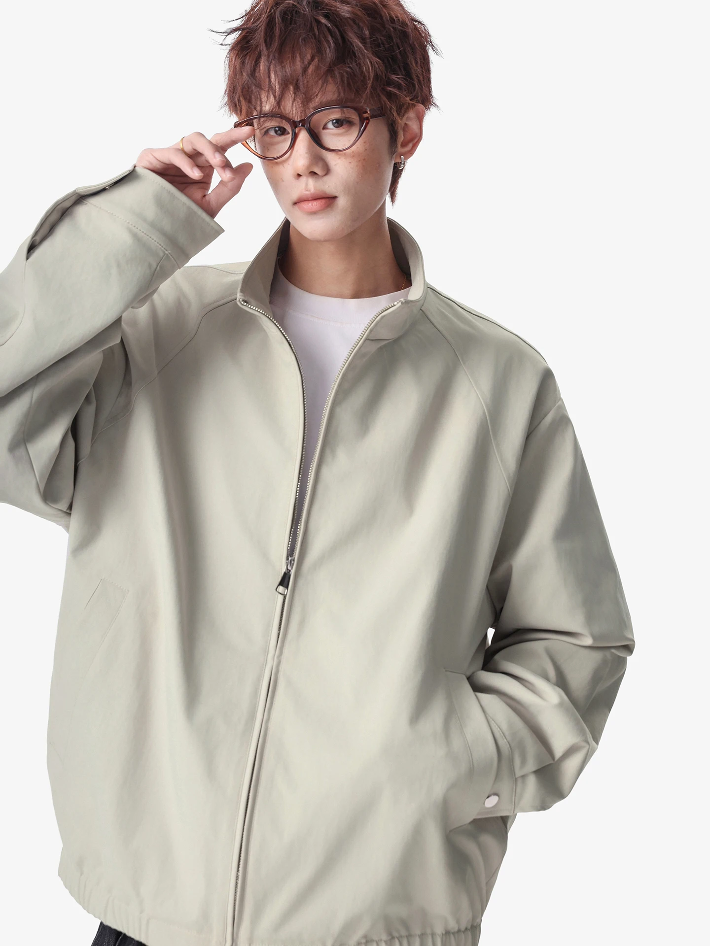 

Boyue American Tee-Proof Stand Collar Jaet Haome Simple Men's Street Sports Large Size Outerwear