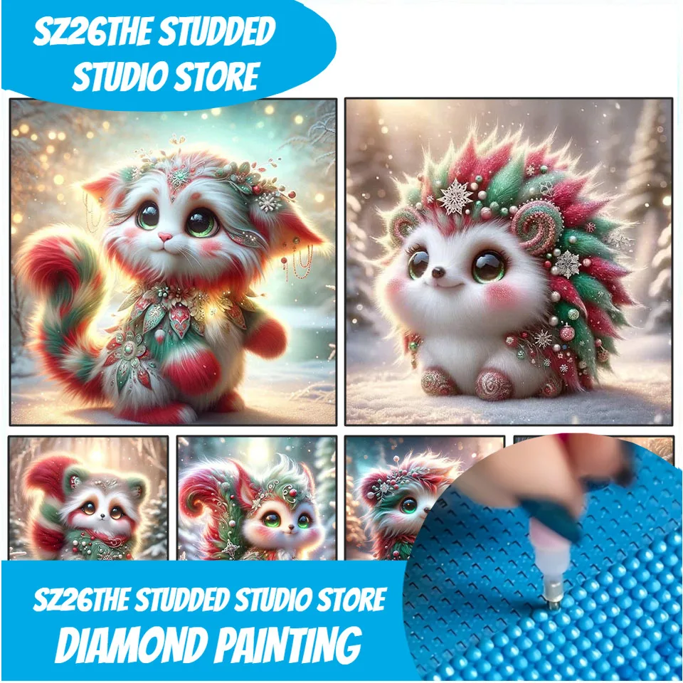 

Набор для алмазной вышивки Sz26 «Рождественское животное» с камнями, DIY, ручная работа, мозаика, декор для дома, подарок