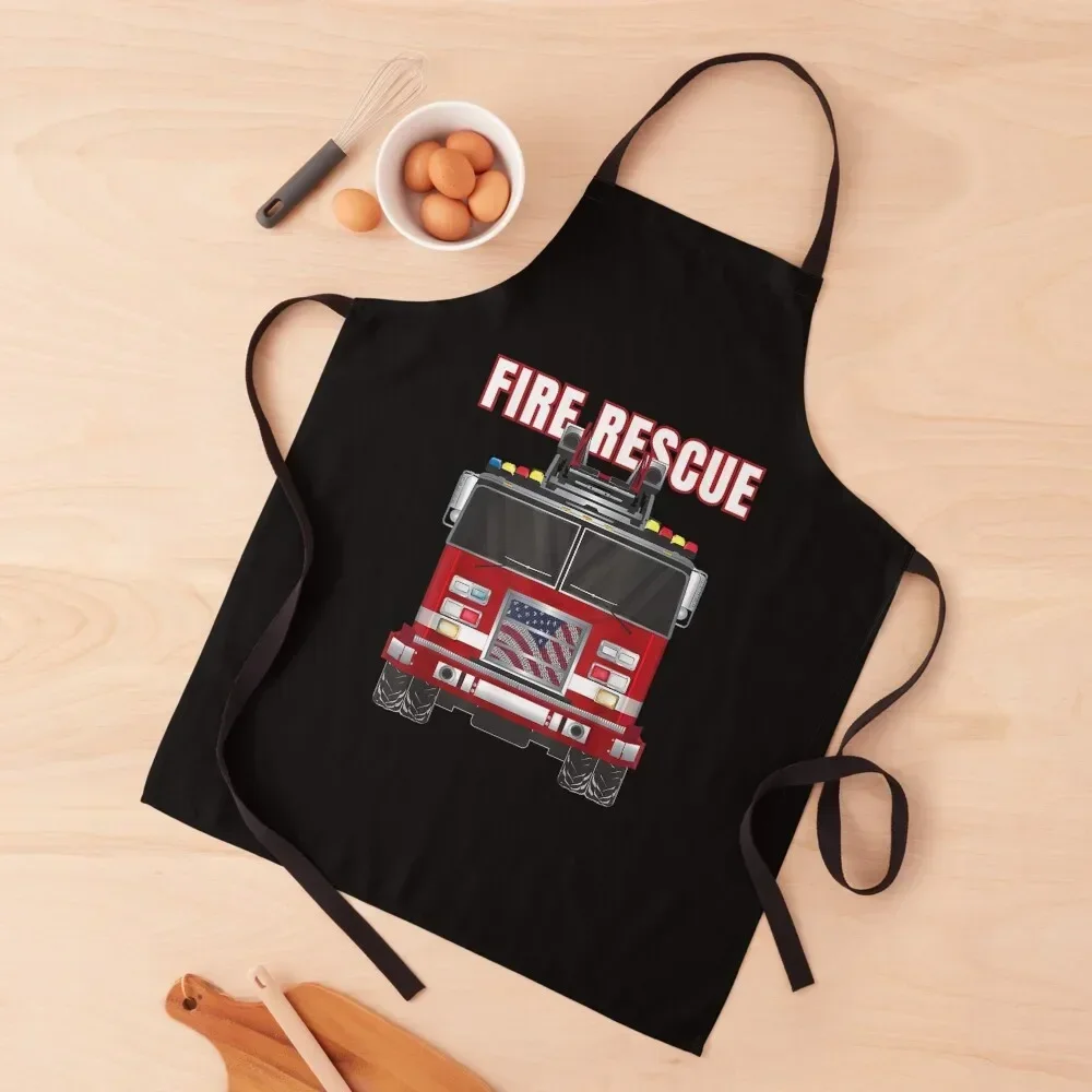 

American Fire Rescue Firefighter Department Truck Fireman Apron professional kitchen Woman Kitchen home women Apron