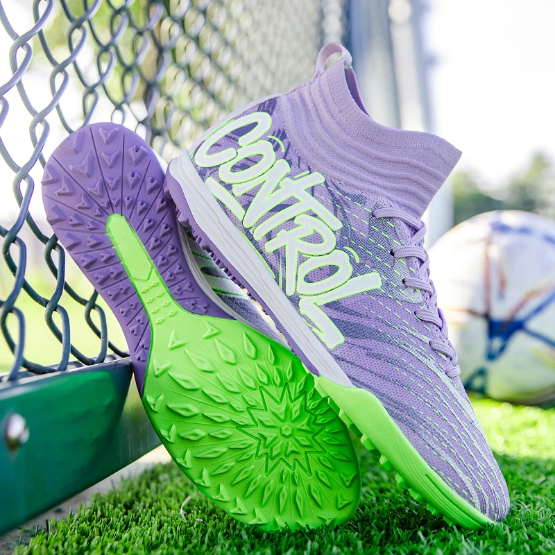 Mens Football Shoes 2025 New Anti Slip Wear Resistant High Cut Casual TF Adults Fast Sports Soccer Cleat Teenager Sneakers