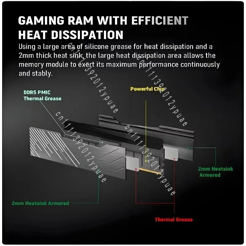 PC Desktop DDR5 Memory 16GB 32GB RAM 6000MHz 6400MHz 6800MHz 7200MHz XMP Desktop Internal Memory Module