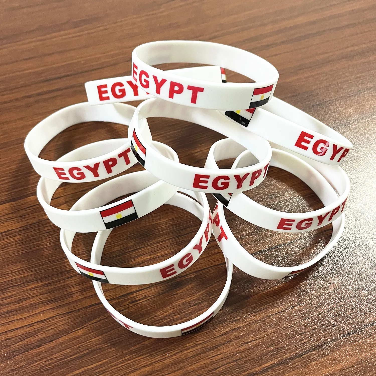 2pcs Egypt Flag Silicone Bracelets Sports Game Wristbands National Day Wrist Strap for Men Women Rubber Band Fashion Accessories