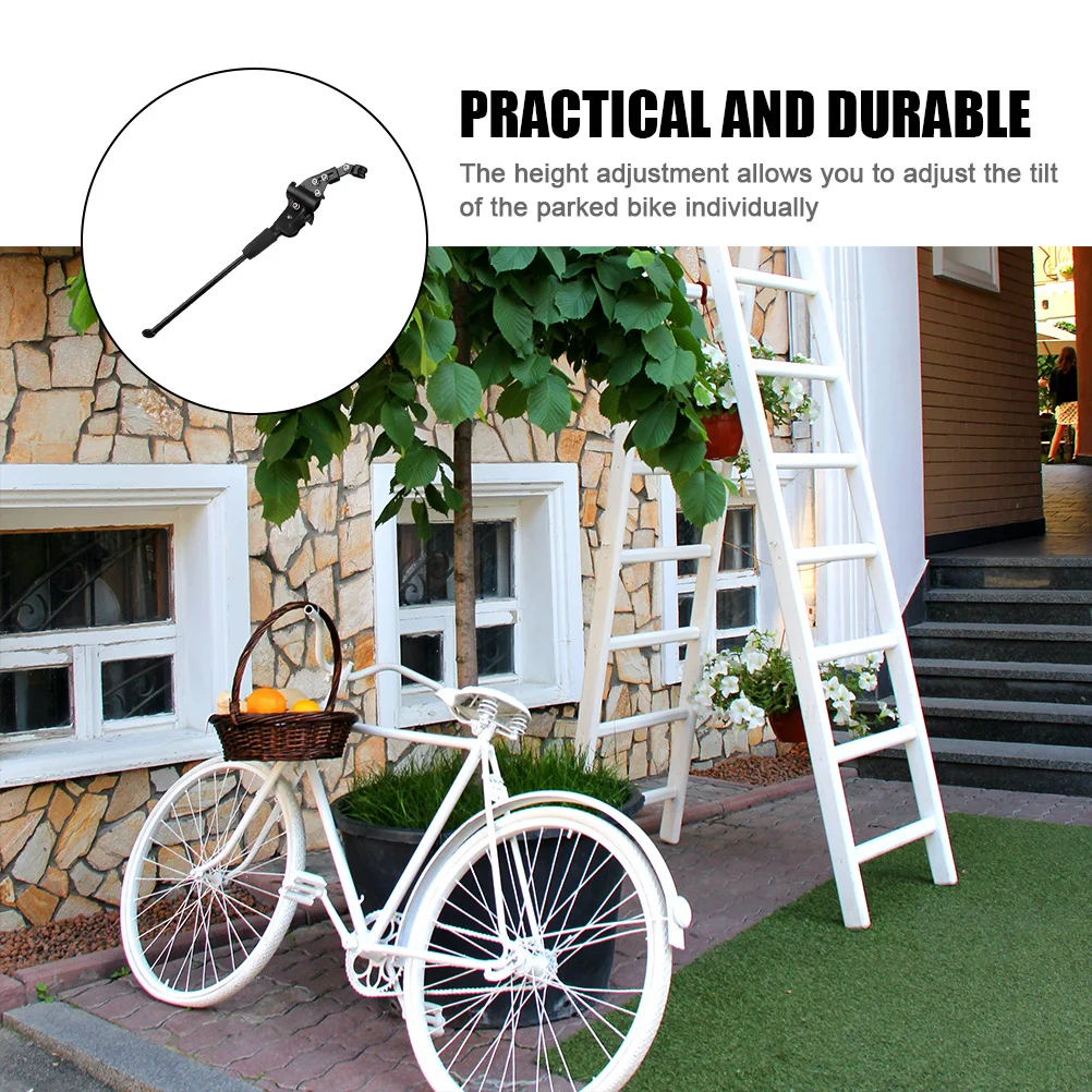 

Premium Aluminum Alloy Bike Kickstand Black Adjustable Foot Brace for Secure Bicycle Parking Suitable for Most Bike Frames Fast