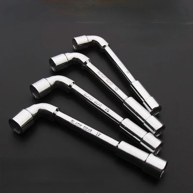 Pipe Socket Wrench Set High Carbon Steel L Type Pipe Perforation Outer Hexagon Sleeves Wrench Elbow Pipe Wrench Set