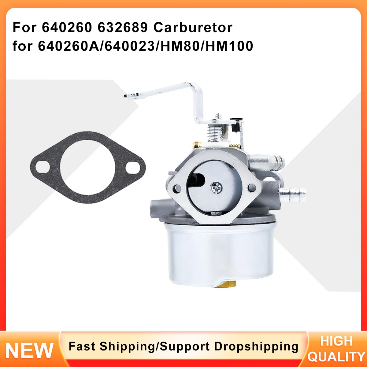 

Replacement Carburetor for Tecumseh Snow Blower - 640260 632689 640260A 640023 Fits HM80 HM100 Models