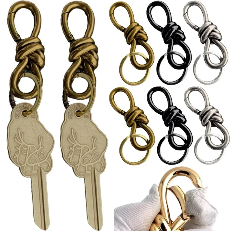 

Женская большая сумка, аксессуар, металлический поворотный узел, пружинное кольцо, пряжка-лобстер, сумка на плечо, обувь, одежда, украшение с узлом, брелок «сделай сам»