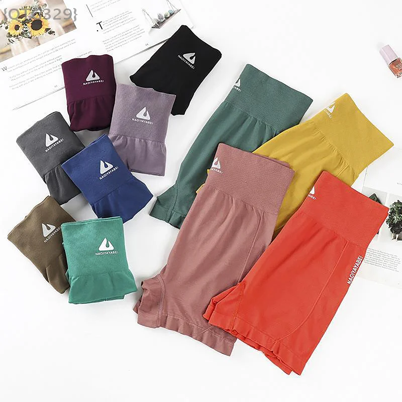 

{QTG329} 1 Pcs High Waist Yoga Shorts For Women – Peach Hip Lift Seamless Leggings, Gym & Running Wear