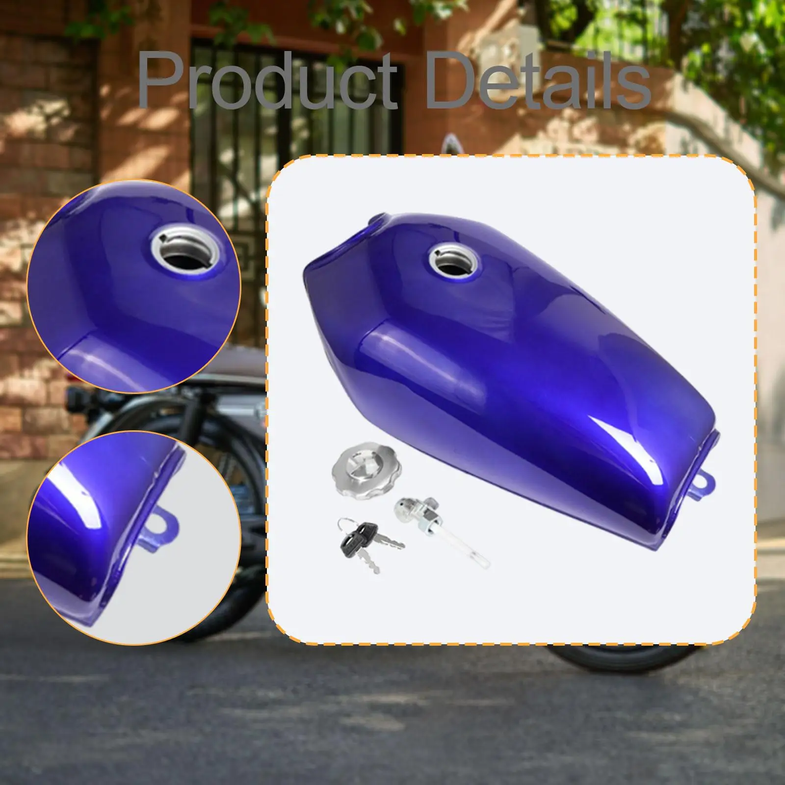 خزان وقود متوافق، خفيف الوزن، مدمج، بدون فتحة جانبية، حديد لـ CG125