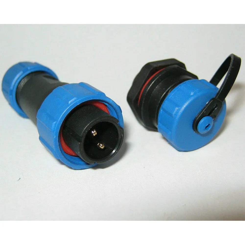 Conector circular impermeable SP16 Montaje en panel (4 pines) Color azul y negro Rendimiento confiable Protección IP68