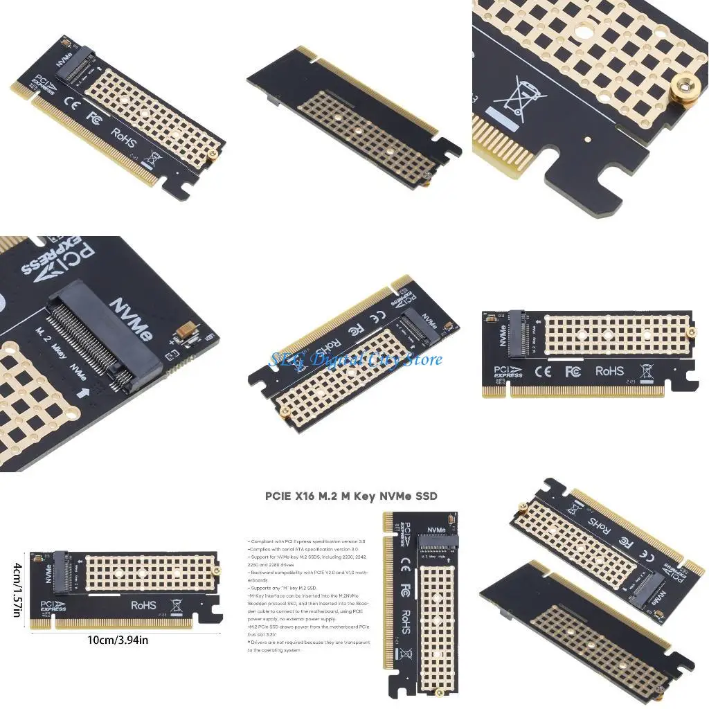 

U75B Riser Card PCIe X16 to SDD NVME PCI-Express Expansion Adapter Card Support SSD 2230/2242/2260/2280