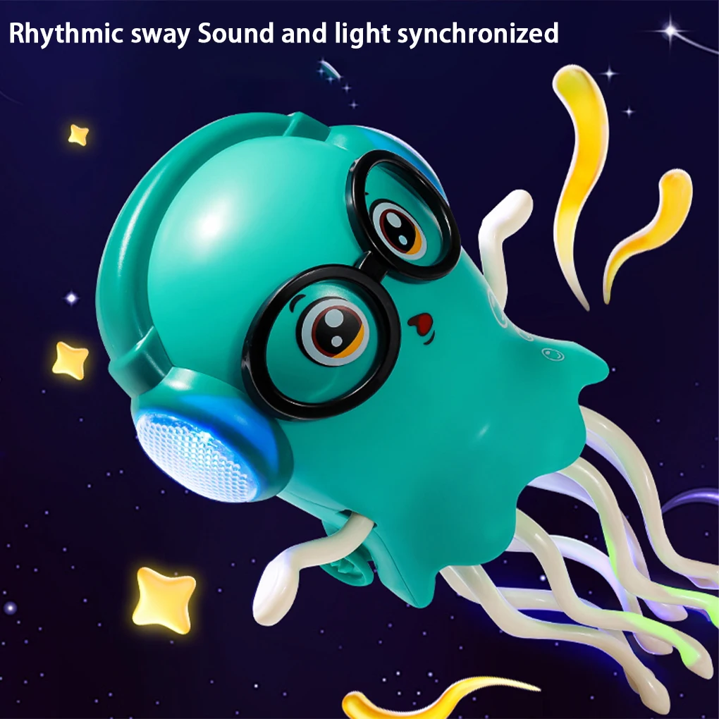 Cartoon Electric Dancing Octopus Crawling Walking Baby Toy Automatic Obstacle Avoidance Magic Dancing Jellyfish Toys for Kids