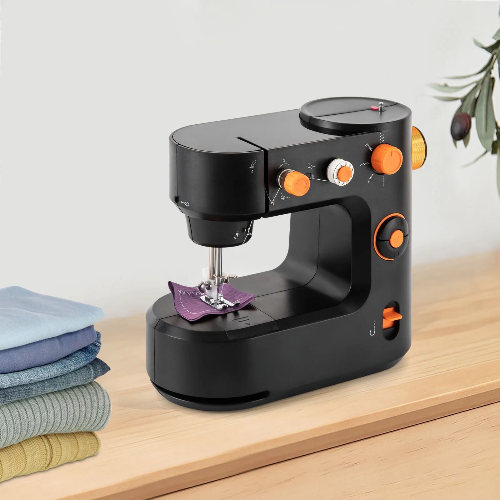 Haushalt Kleine Nähmaschine Mini Tragbare Nähen Desktop Automatische Nähmaschine DIY Hause Nähen Zubehör für Kleidung Se – Detail 10