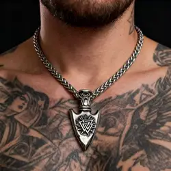 HNSP Viking Style Nordic Odin's Knot Rune 316L Stainless Steel Pendant Necklace For Men Jewelry Accessories