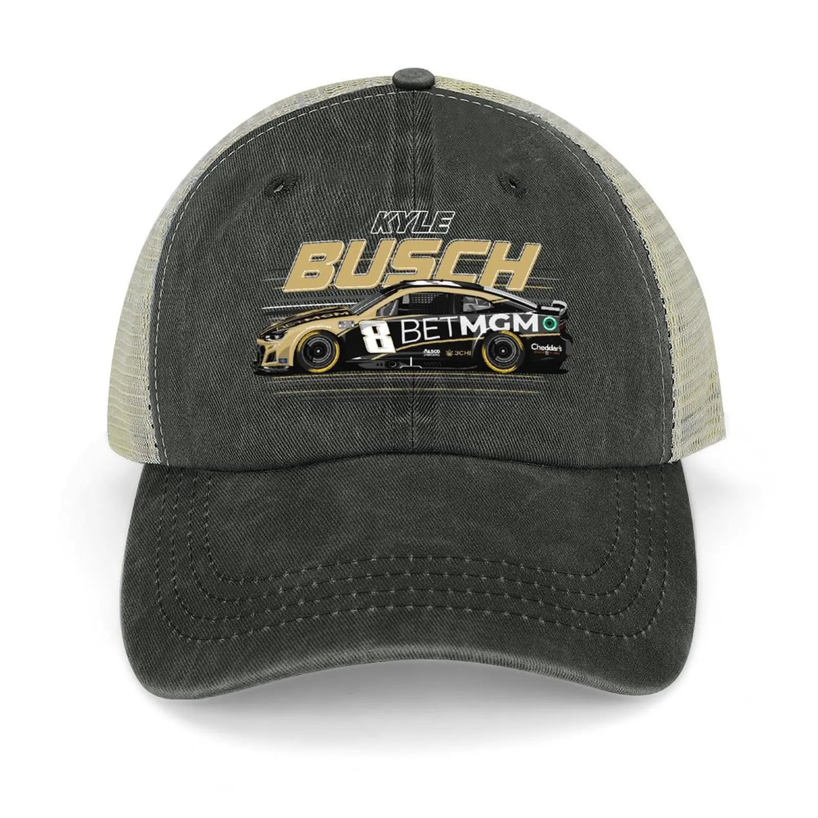 Kyle Busch 2023 No. 8 Camaro Patriotic Cowboy Hat Golf Hat Golf Horse Hat Sun For Children Men Caps Women's