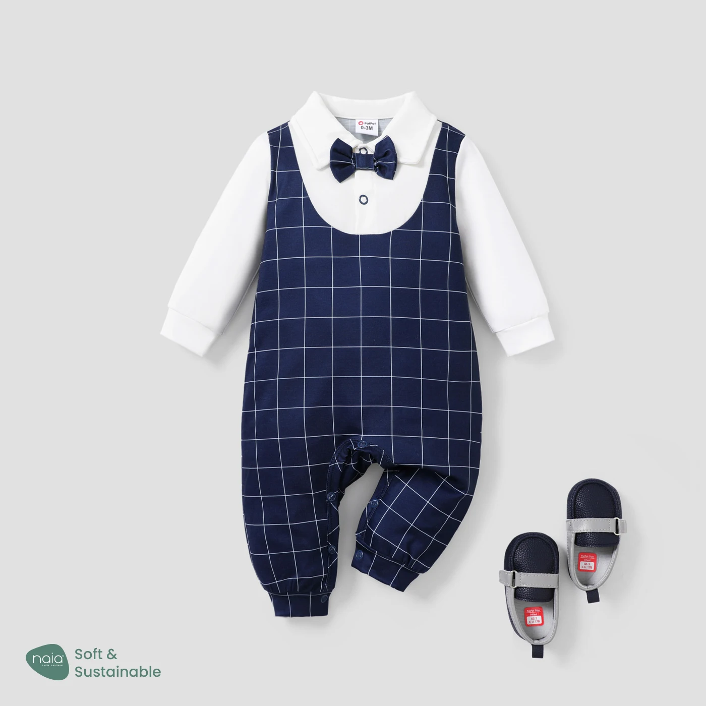 

PatPat Baby Boy Classic Grid Hyper-Tactile Jumpsuit Set