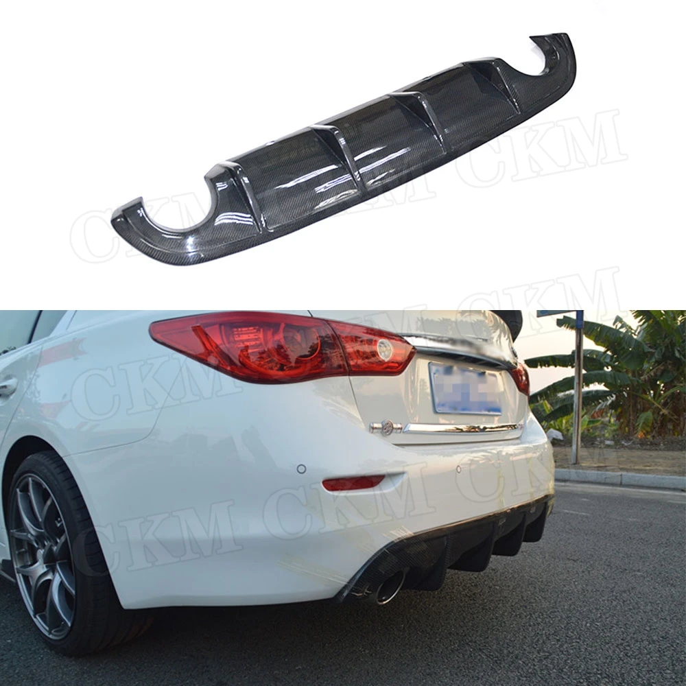 

CKMUUER Carbon Fiber/FRP Unpainted Rear Bumper Lip Diffuser For Infiniti Q50 Q50S 2014 2015 2016 2017 Add On Style