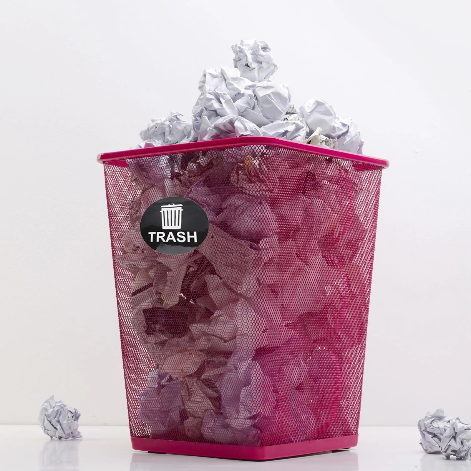 

12pcs Trash Can Sticker Waterproof Pvc Adhesive Label For Recycling Bin Marking Sign Self Stick Decal Wall Door Window Decor