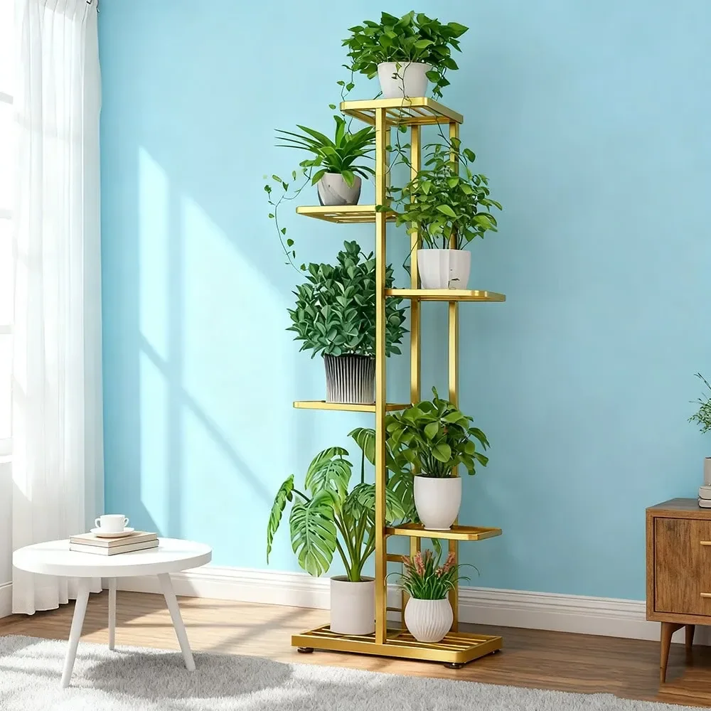 

SixTier Plant Stand Practical And Durable Plant Stand Indoor Outdoor DualUse Metal SixTier, MultiPot Flower Stand Display Rack,