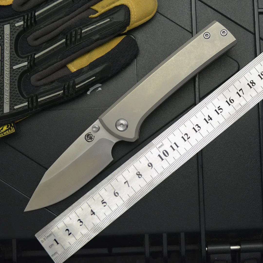 

Chavez Folding Knife D2 Steel Titanium Handle Sharp Pocket Knives Outdoor Cutting Camping Fruit Knife Self-defense Survival Tool