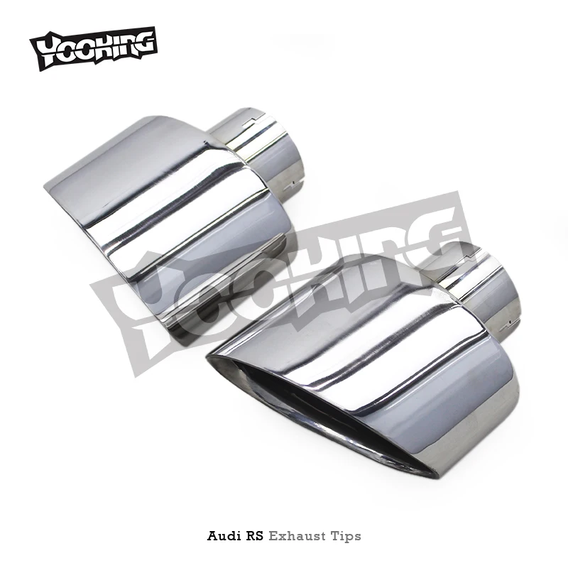 OEM Auto Part Silver Tips For AUDI TTRS RS3 2.5T 2016-2022 Stainless Steel Tail Mouth With Mesh Inserts Exhaust System