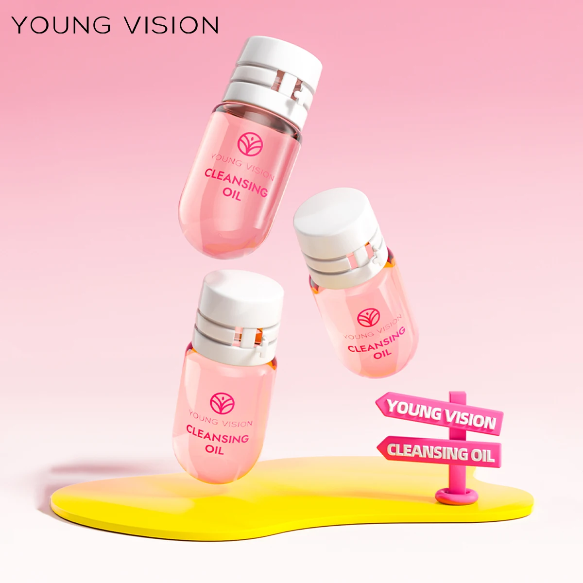 YOUNG VISION ชุดน้ำมันทำความสะอาดผิวหน้า 5 ชิ้น/10 ชิ้น กลิ่นกุหลาบ น้ำมันล้างเครื่องสำอาง สูตรอ่อนโยน ไม่ระคายเคือง ทำความสะอาดรูขุมขน ชุดล้างเครื่องสำอาง