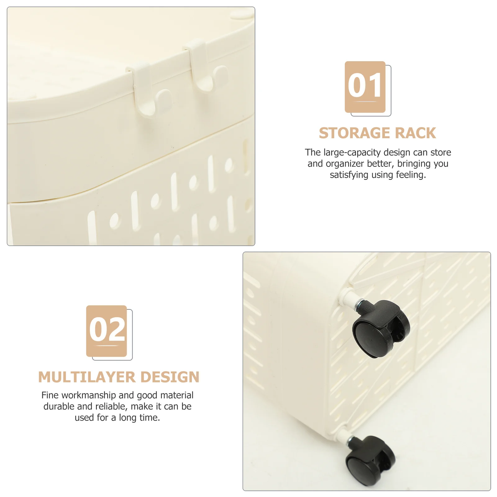 

Under Desk Storage Organizer Rolling Cart Large Capacity Plastic Sundry Organizer For Kitchen Bathroom Bedroom Living Room