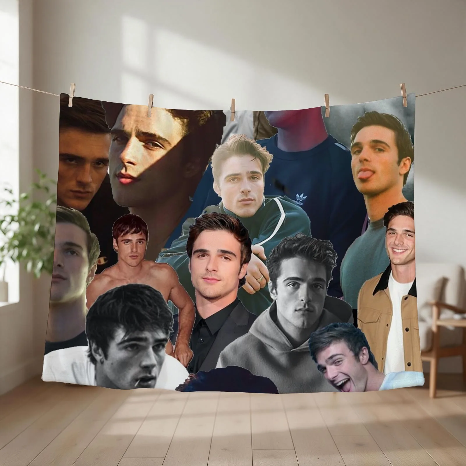 jacob elordi collage Throw Blanket couch cozy soft plush fuzzy picnic outdoor blanket