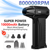 800000RPM Brushless Violent Blower Super Power Turbo JetBlower Dry 10000mAh Fast Charging Duct Fan 300G Thrust Car Cleaning Tool