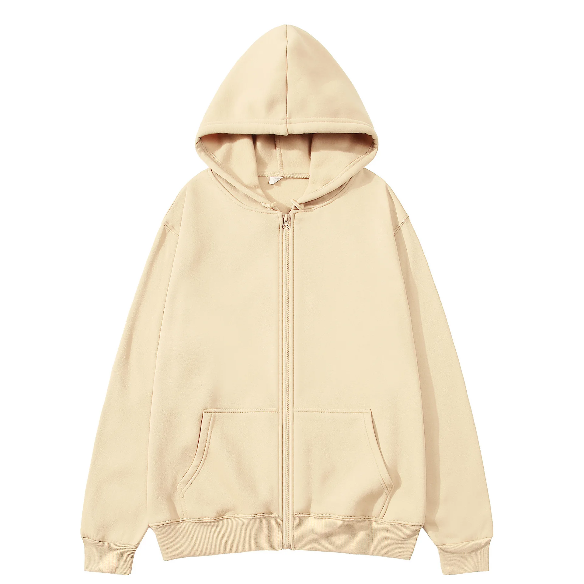 2025 Neue Mode Reißverschluss-Hoodies Damen/Herren Modischer Langarm-Kapuzenpullover Lässige Herbst-Winter-Sportbekleidung Einfarbige Kleidung – Detail 6