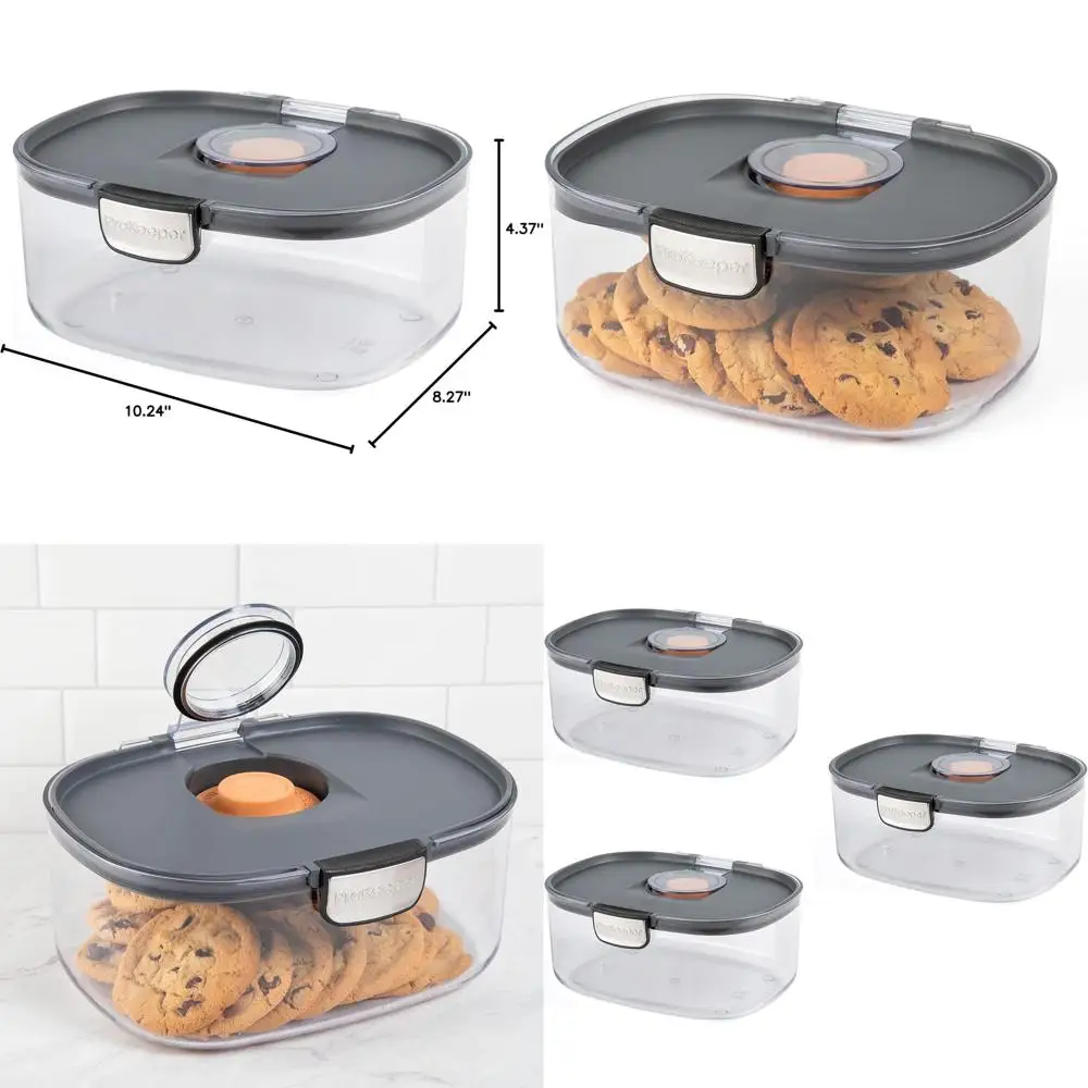 

Airtight Food Storage Container with Terracotta Disk, Stackable & Dishwasher Safe, Perfect for Cookies and Baked Goods, 3 Quart,