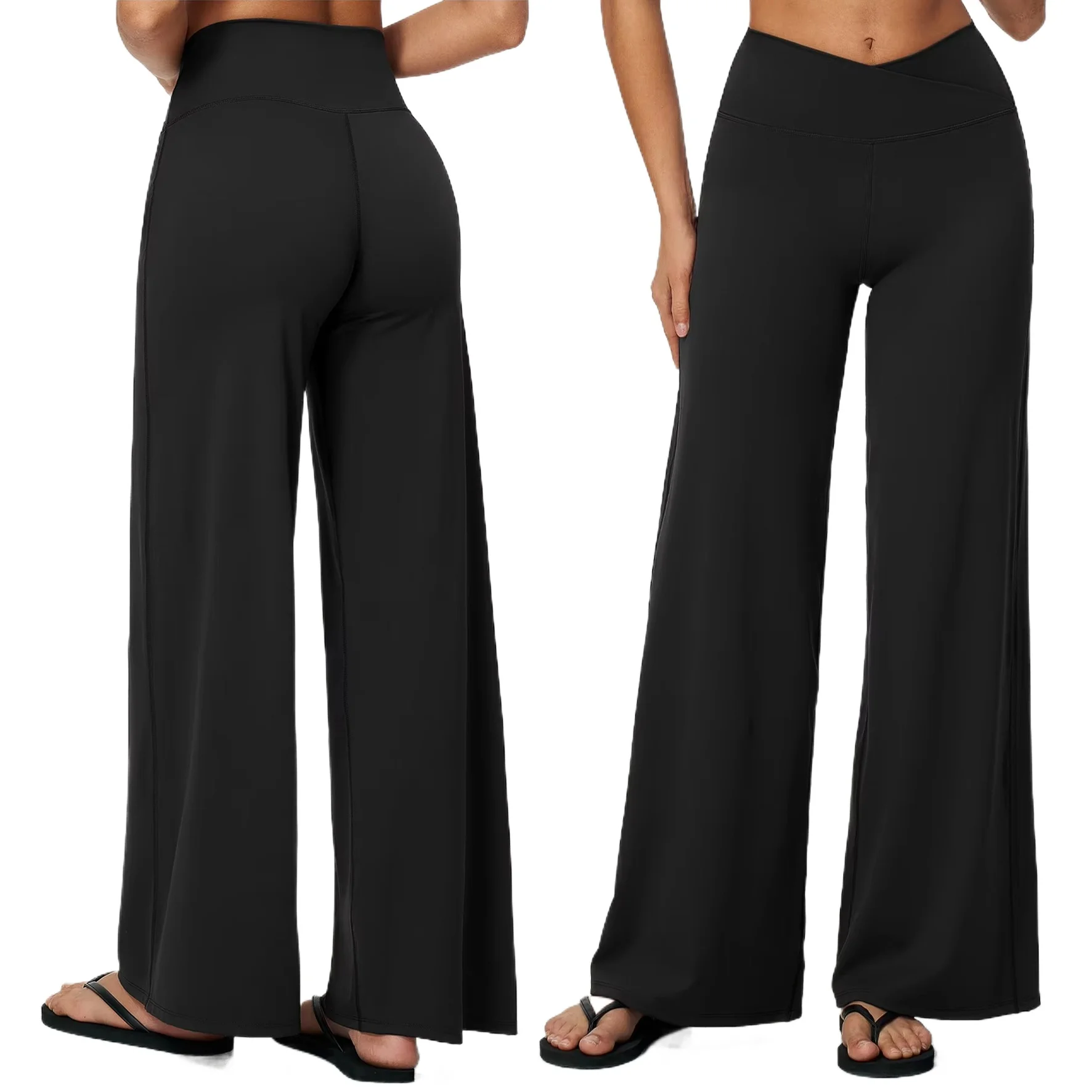 Women High Waist Yoga Pants Wide Leg Pant Pilates Workout Gym Flare Trousers Breathable Comfy Stretchy Sportswear Bell Bottoms