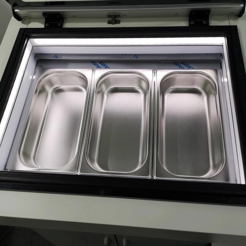 220V Desktop 3-tray Ice Cream Display Cabinet Small Capacity Freezing Small Glass