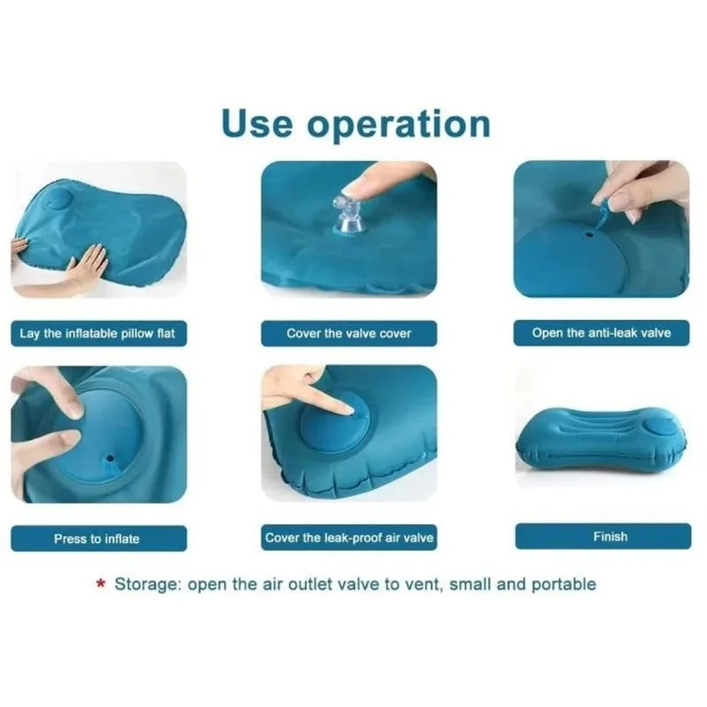 Press Inflatable Pillow Portable Outdoor Travel Camping Pillow Waist Pillow Neck Protector Car Pillow for Neck Lumbar Support gallery 5