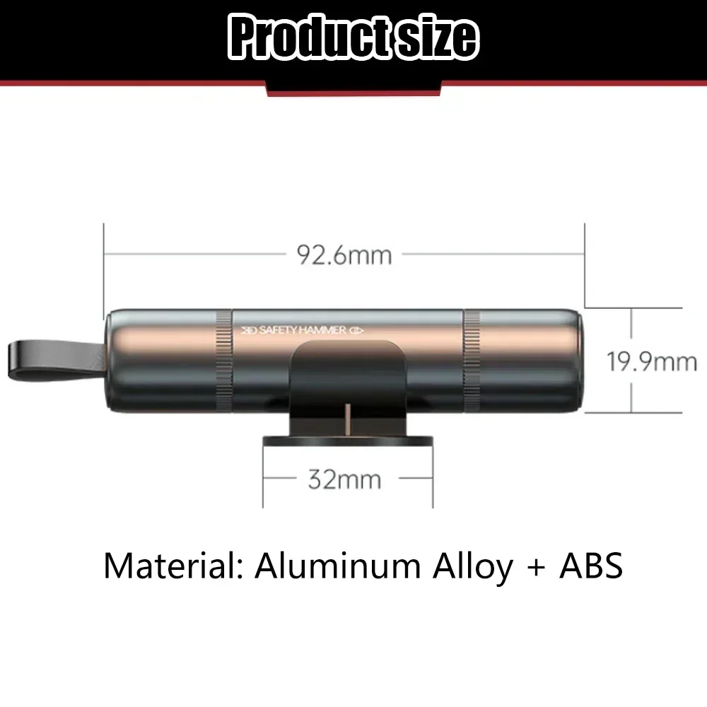 1/2 Pcs Car Safety Hammer 2 in 1 Emergency Glass Breaker Cut The Seat Belt Rescue Tool English Packing Car Accessories image 5
