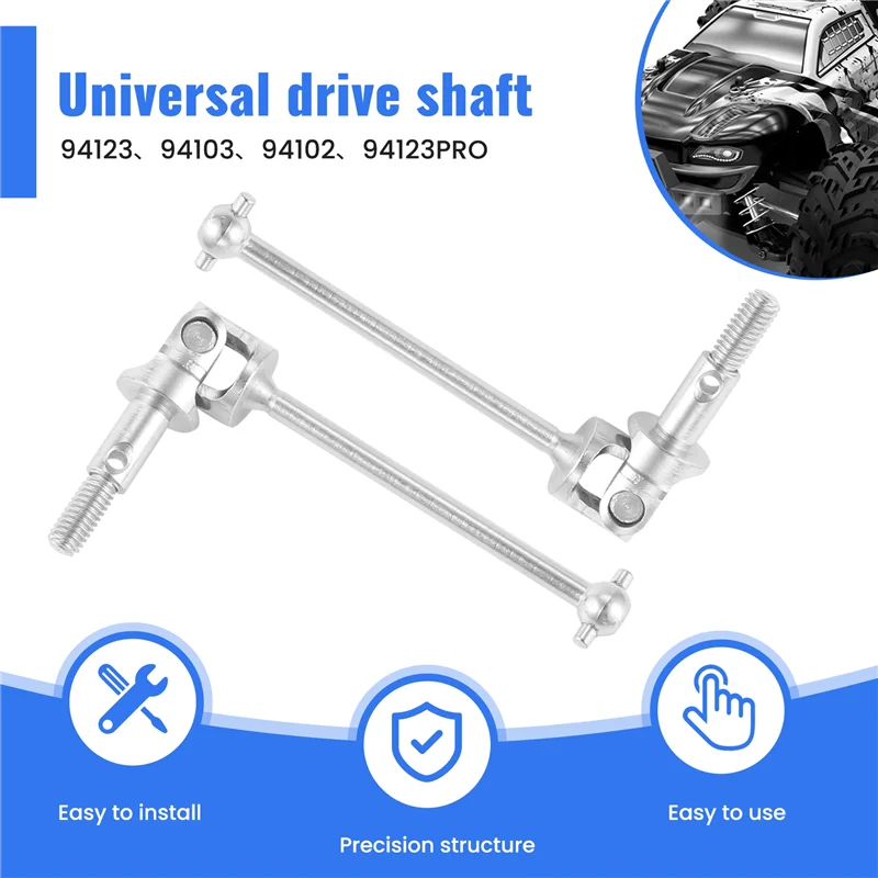 YSUN-pour HSP 1/10 pièces mise à niveau 122015 2 pièces arbre de Joint d'entraînement universel en aluminium pour HSP 94122/94101/94102 pièces de voiture RC