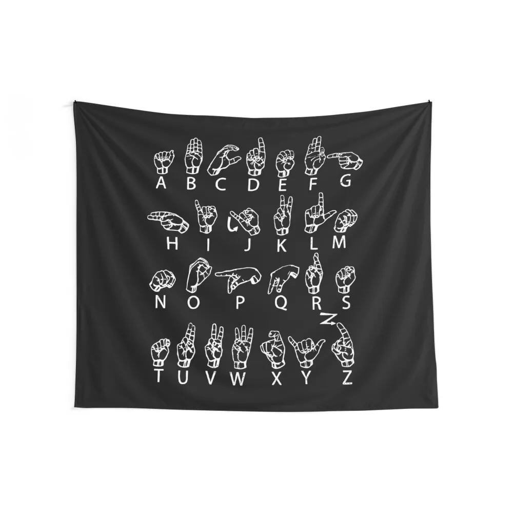 ASL American Sign Language Tapestry Room Aesthetic Luxury Living Room Decoration Nordic Home Decor Tapestry