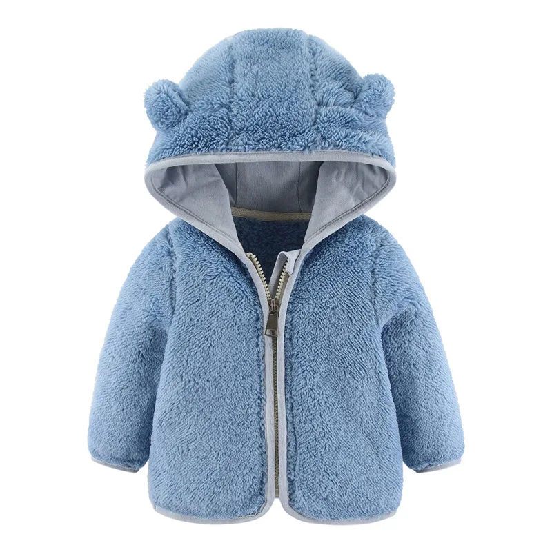 Autumn Baby Clothing Winter Newborn Boy Clothes Casual Cute Warm Fleece Zipper Hooded Toddler Jackets For Girls Outerwear BC129